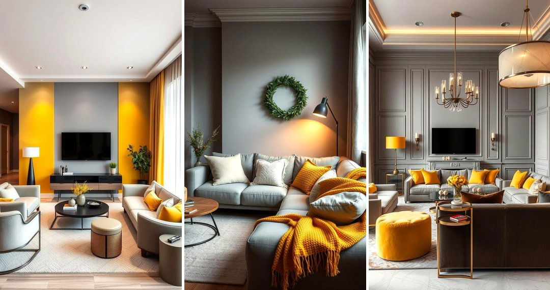 24 Grey and Yellow Living Room Ideas