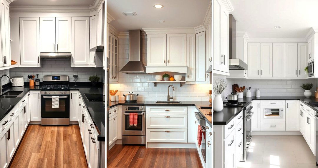 24 Bold Kitchens: White Cabinets & Black Countertop Designs