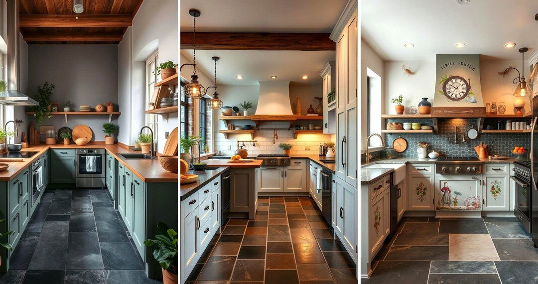 24 Stylish Kitchens Featuring Durable Slate Flooring