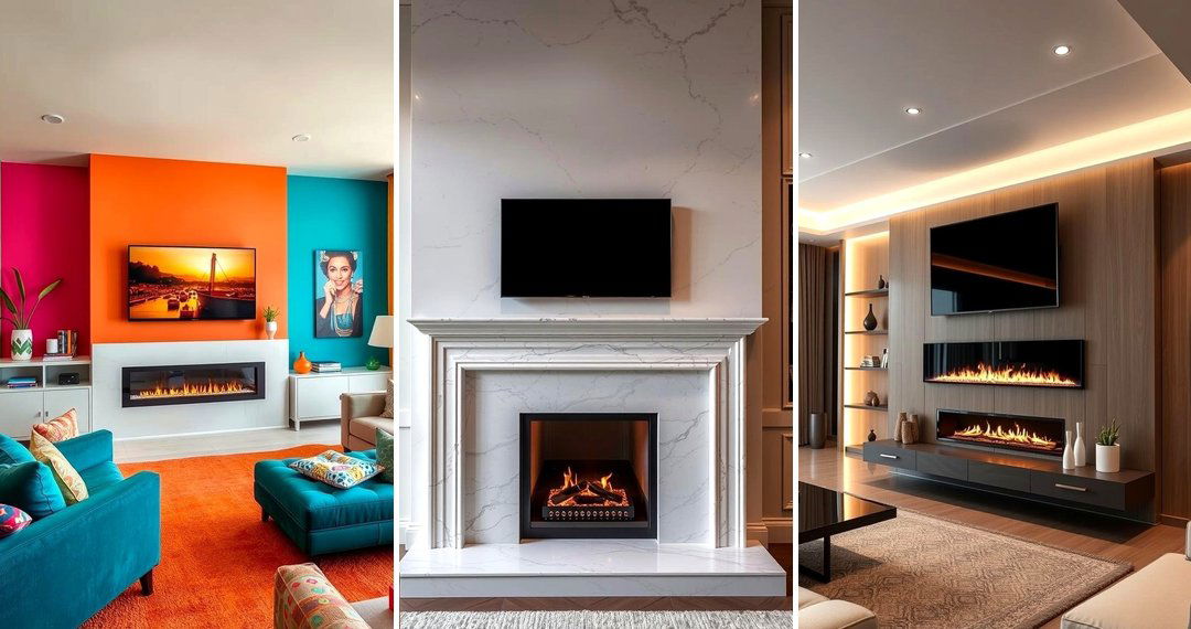 24 Linear Fireplace Ideas with TV Above for Modern Spaces