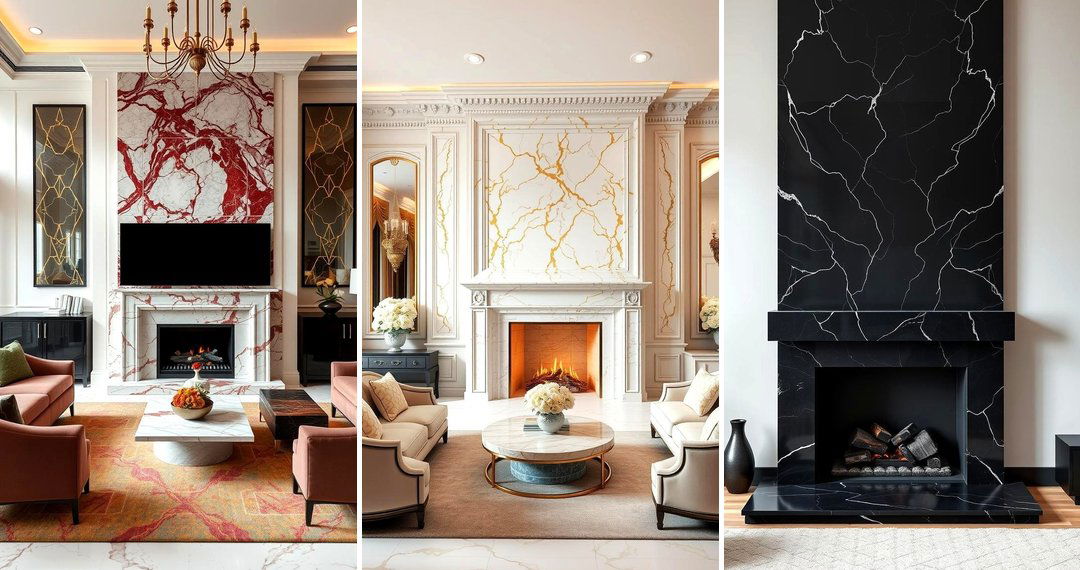 24 Stunning Marble Fireplace Ideas to Elevate Your Living Room