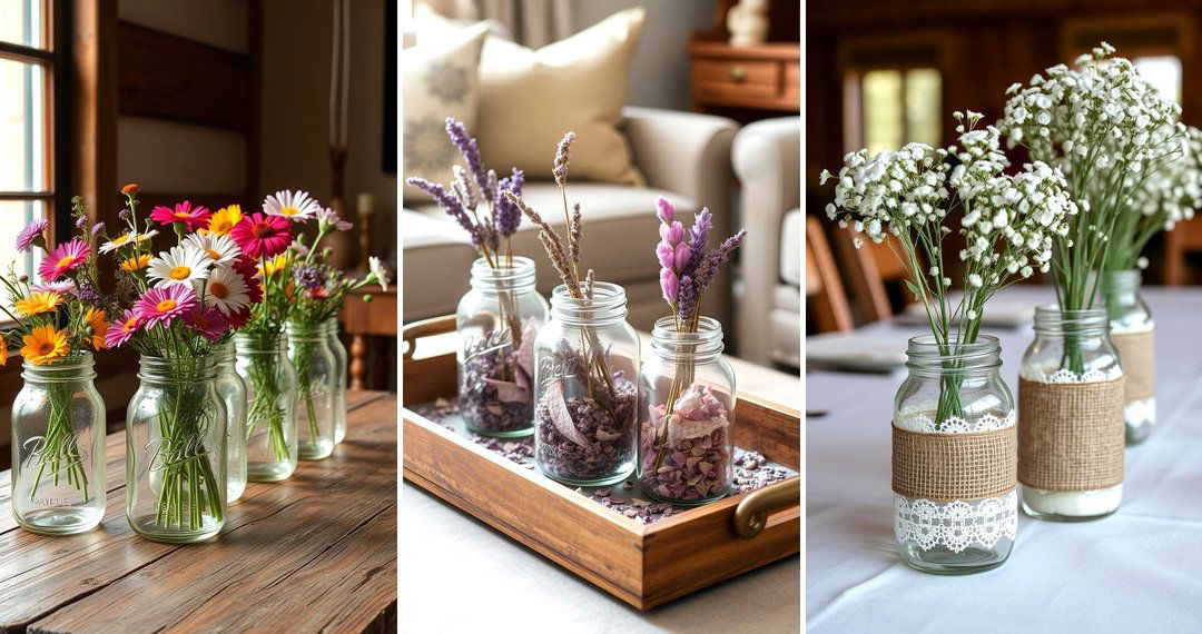 24 Mason Jar Centerpiece Ideas for Seasonal Tablescapes