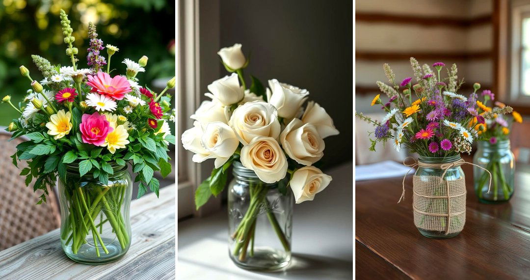 24 Mason Jar Wedding Centerpieces: Rustic & Romantic Decor