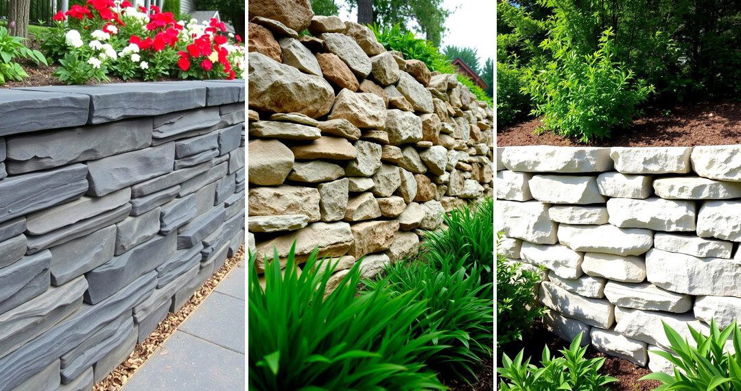 24 Natural Rock Retaining Wall Ideas for Sloped Yards