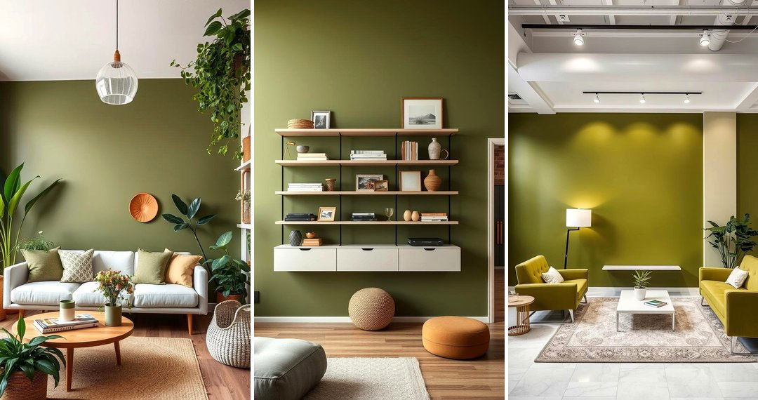 24 Sophisticated Olive Green Accent Wall Design Tips