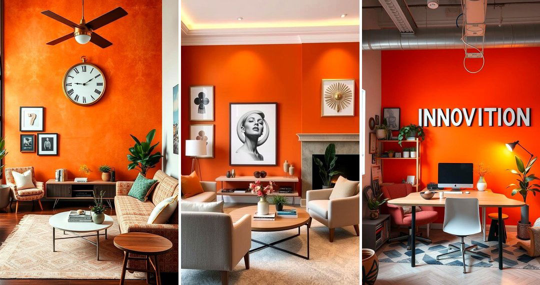 24 Orange Accent Wall Ideas: Dynamic & Eye-Catching Statements