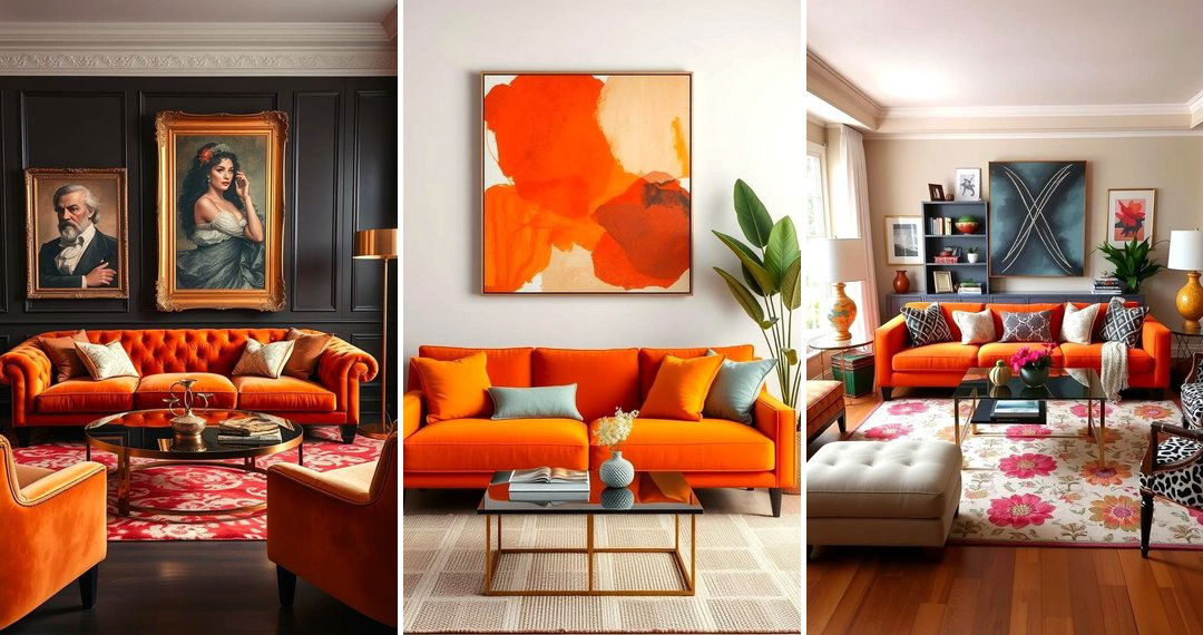 24 Orange Couch Living Room Ideas for Warm & Inviting Spaces