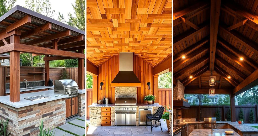 24 Stylish Outdoor Kitchen Roof Designs for Shade