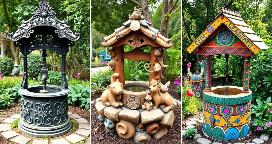 24 Outdoor Wishing Well Garden Ideas for Whimsical Charm
