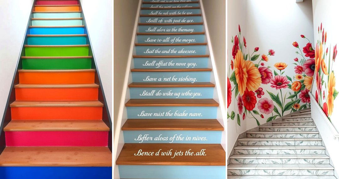 24 Painted Stair Ideas to Refresh Your Home's Interior Style
