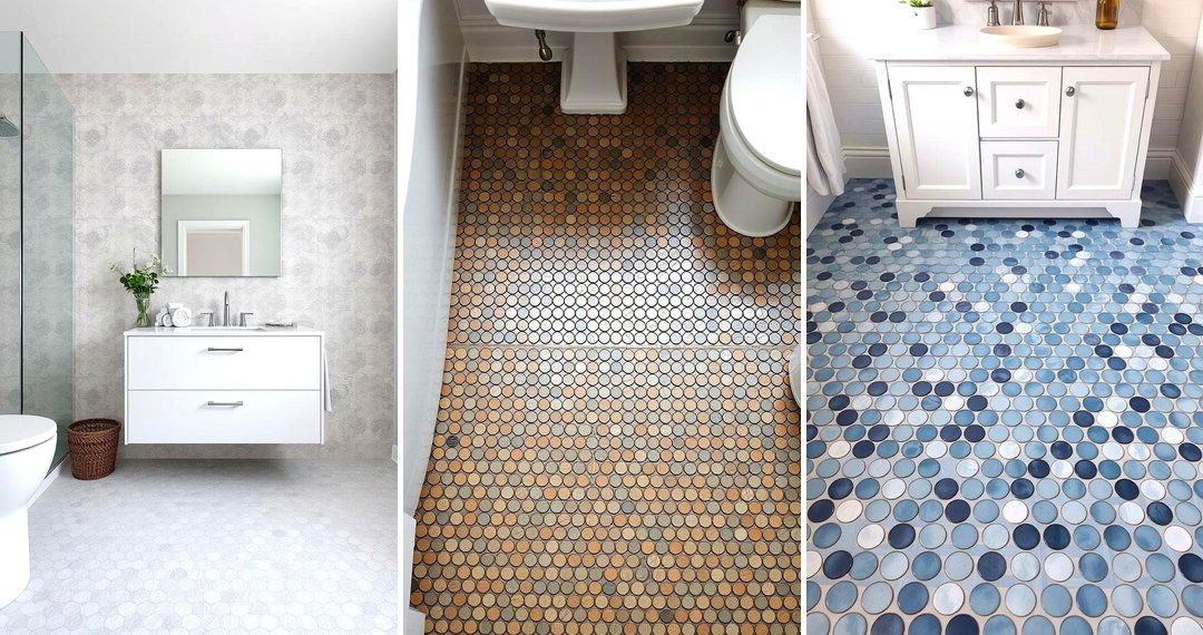 24 Penny Tile Bathroom Floor Ideas for a Retro Chic Look