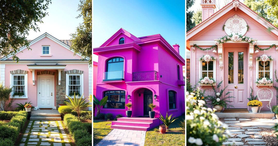 24 Bold Pink House Exterior Ideas for Standout Curb Appeal