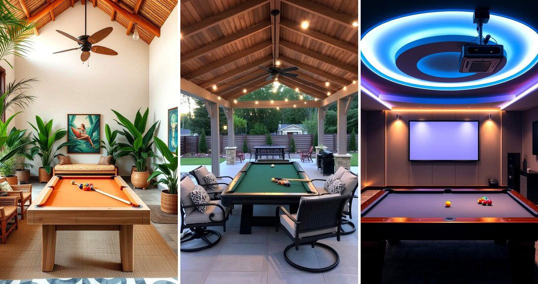24 Game Room Ideas with Pool Table Layouts & Designs