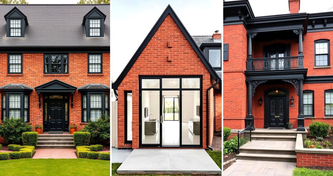 24 Striking Red Brick House with Black Trim Exterior Inspirations