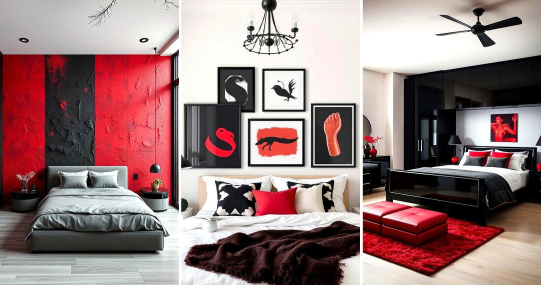 24 Dramatic Red and Black Bedroom Themes for Bold Decor