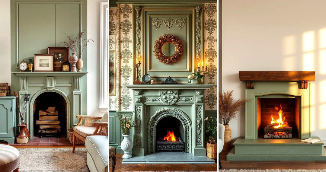 24 Sage Green Fireplace Ideas for Cozy Natural Ambiance