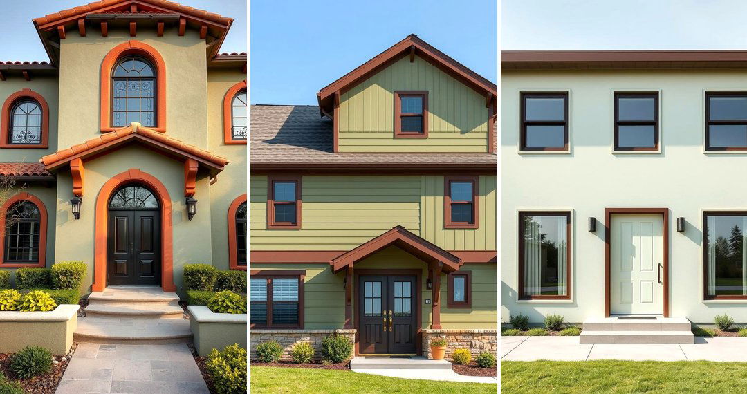 24 Sage Green House Exteriors with Brown Trim Design Ideas