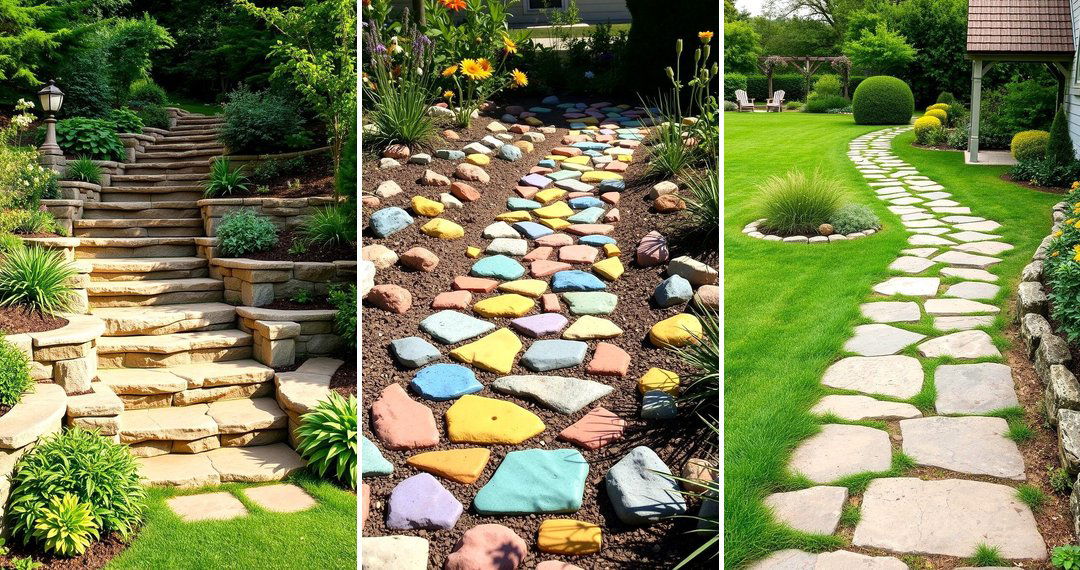 24 Stepping Stone Walkway Ideas for Garden Paths