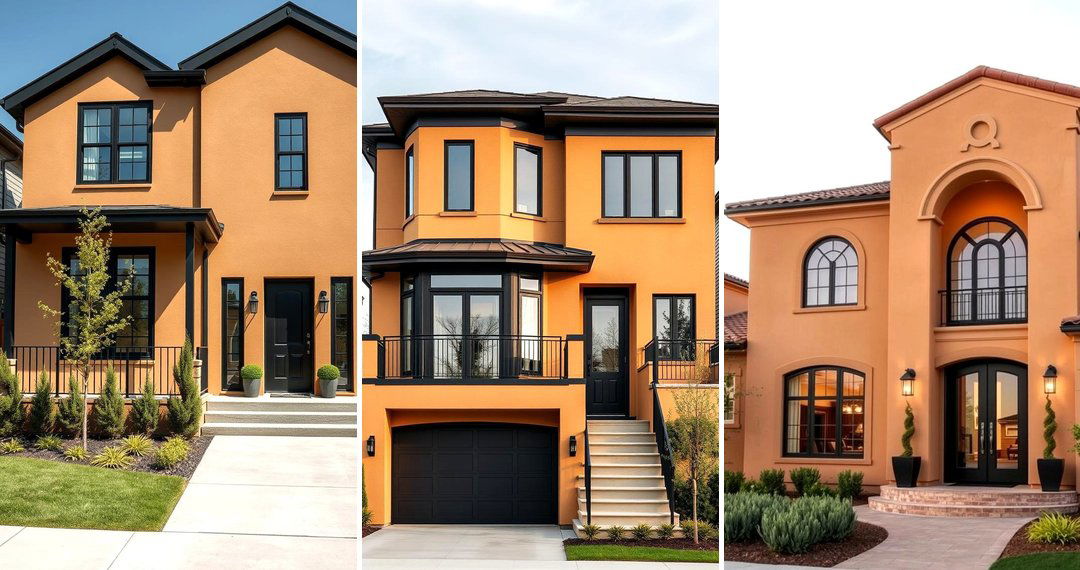 24 Tan House with Black Trim Exterior Design Inspirations