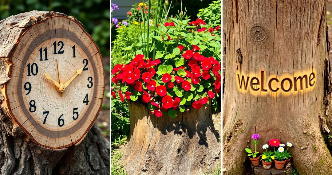 24 Creative Tree Stump Decorating Ideas for Outdoor Spaces