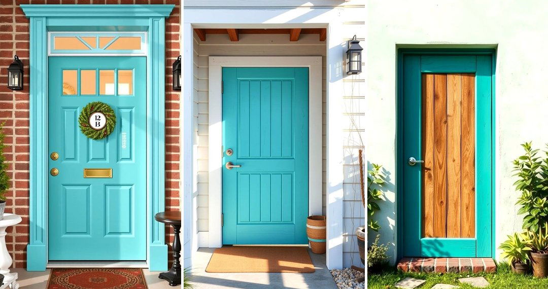 24 Turquoise Front Door Ideas for a Vibrant Entrance