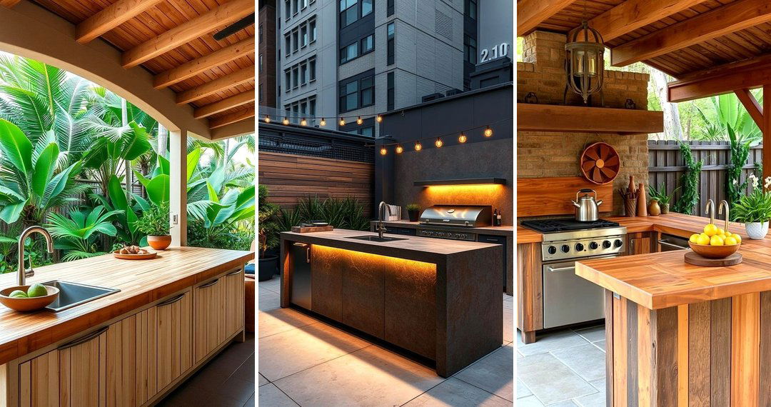 24 Types of Outdoor Kitchen Countertops: Durability & Style