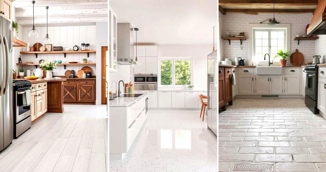24 Bright White Kitchen Floor Ideas for a Clean, Airy Look