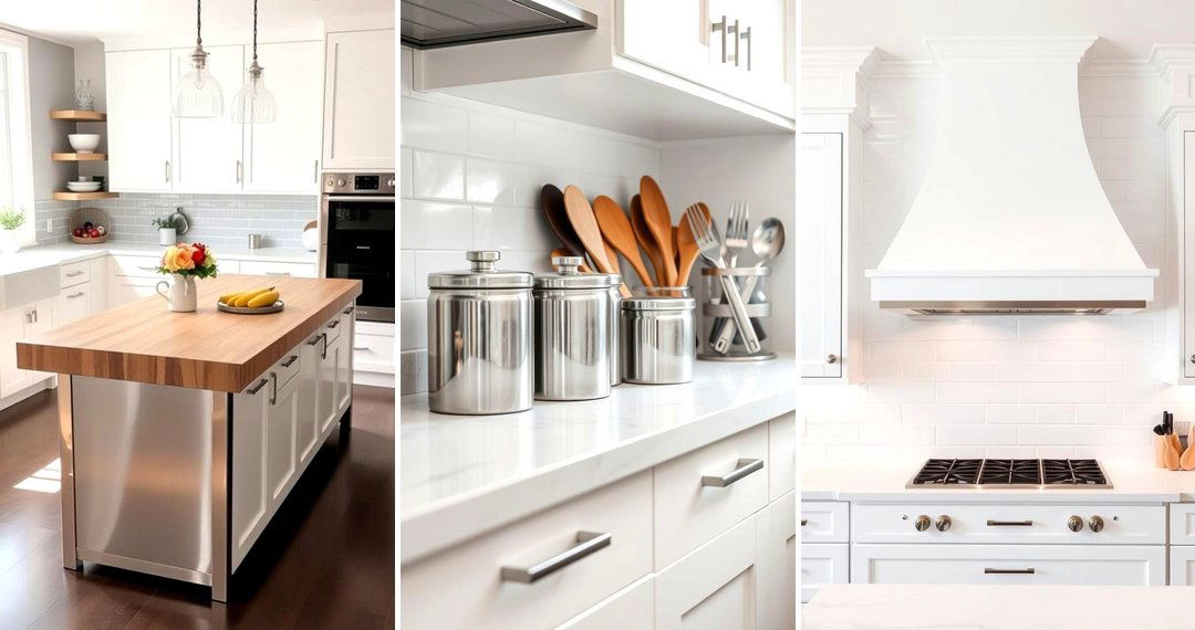 24 White Kitchen Ideas with Stainless Steel Appliances Guide