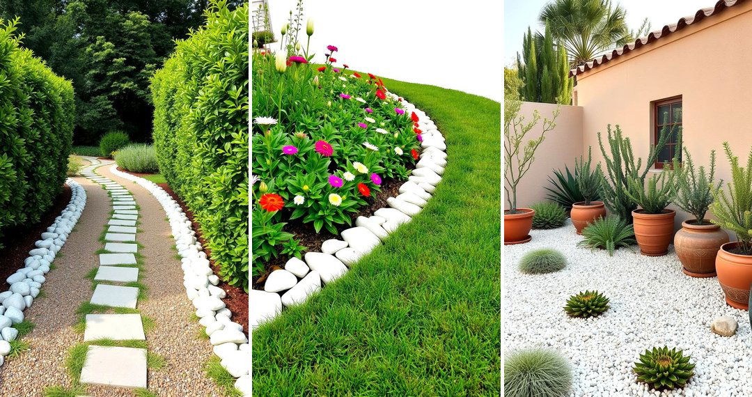 24 White Rock Landscaping Ideas for Sleek Outdoor Spaces