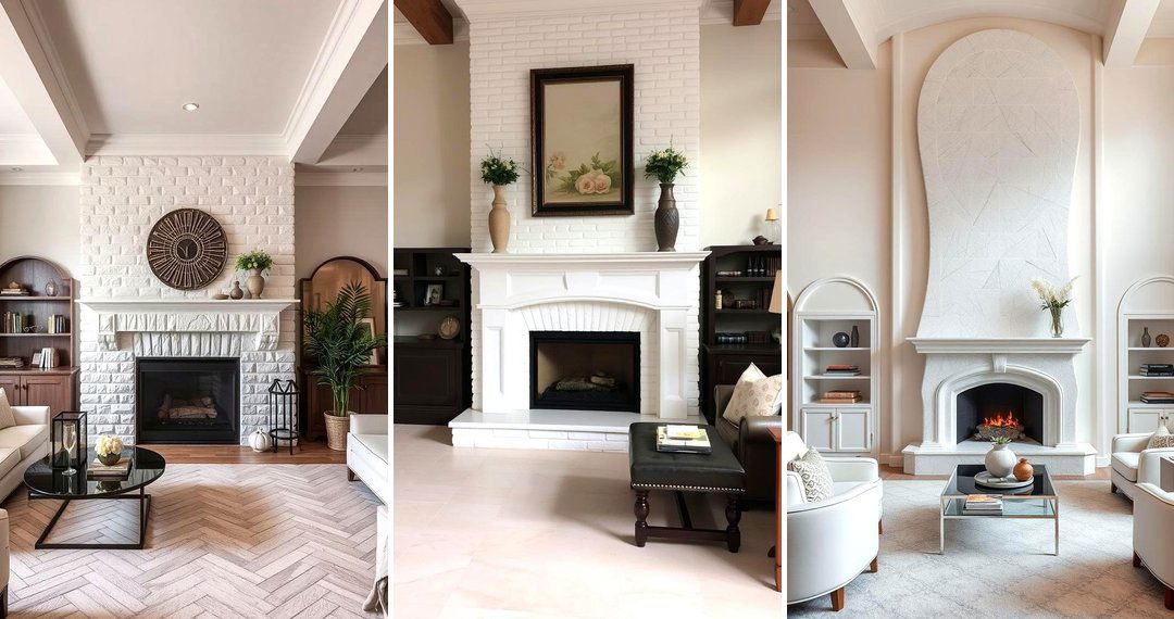 24 White Stone Fireplace Ideas for Cozy Living Rooms