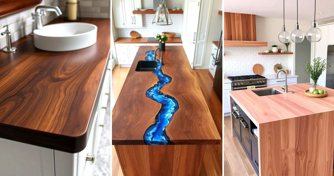 24 Rustic & Modern Wood Countertop Ideas for Kitchen Designs