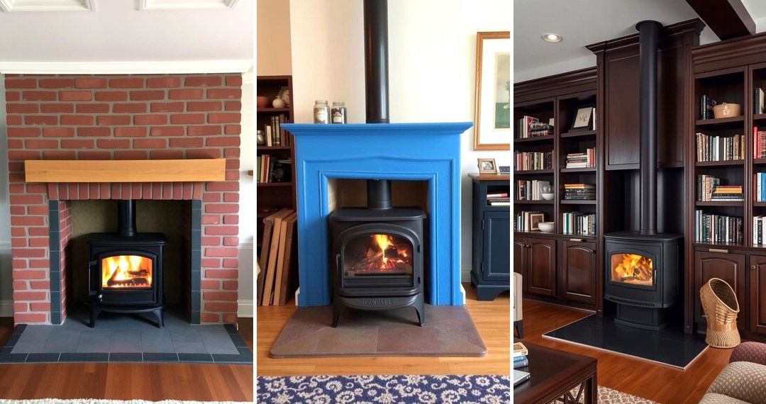 24 Wood Stove Surround Ideas for Safety and Style
