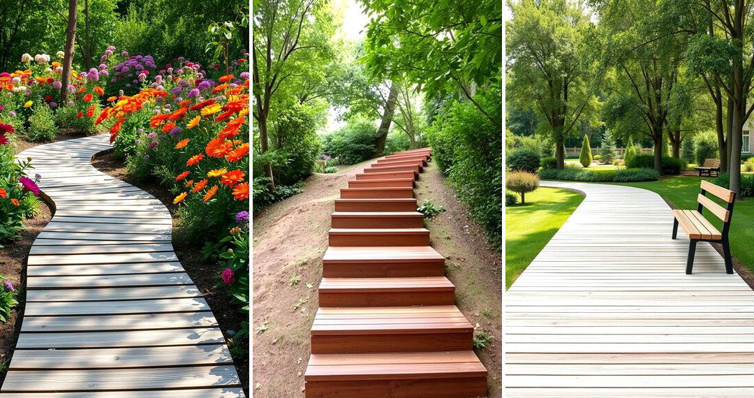 24 Wooden Walkway Ideas for Natural Garden Pathways