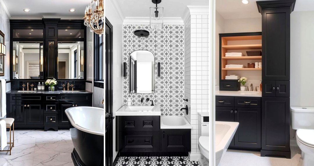 24 Black Cabinet Bathroom Ideas for Bold Modern Style