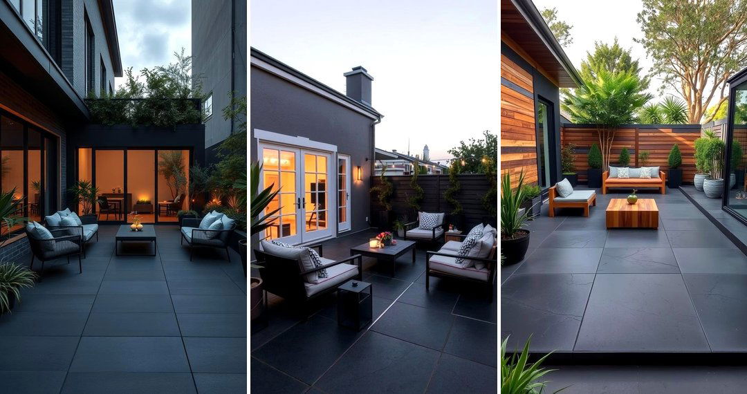 24 Modern Black Concrete Patio Ideas for Sleek Outdoor Spaces