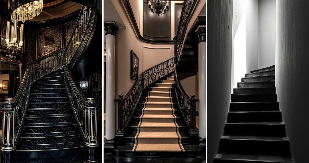 24 black staircase ideas