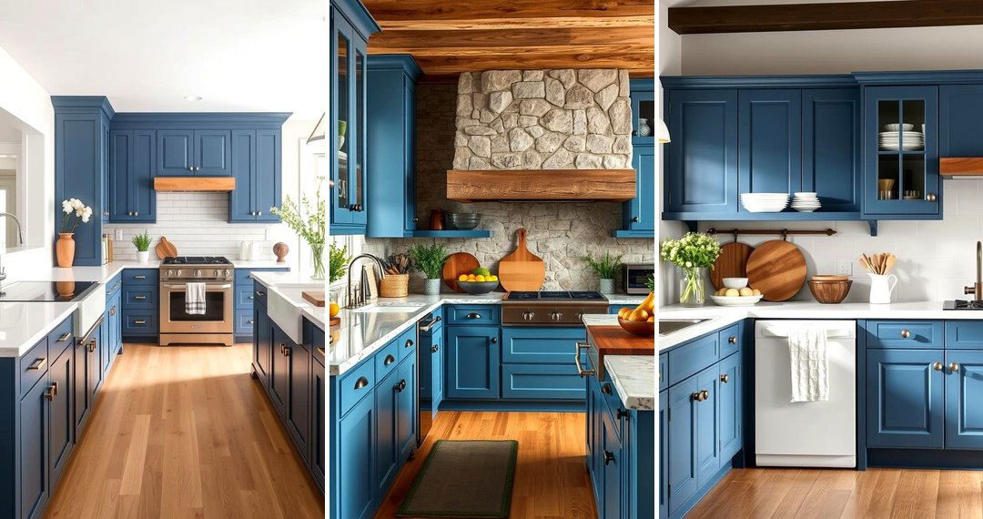 24 Blue Farmhouse Kitchen Cabinet Design Inspirations