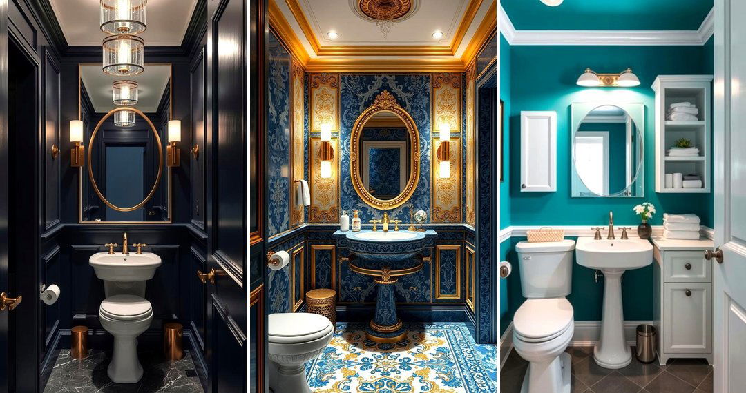24 blue powder room ideas