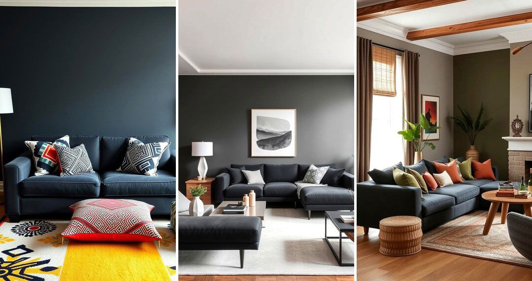 24 Dark Grey Couch Living Room Styling Ideas and Tips