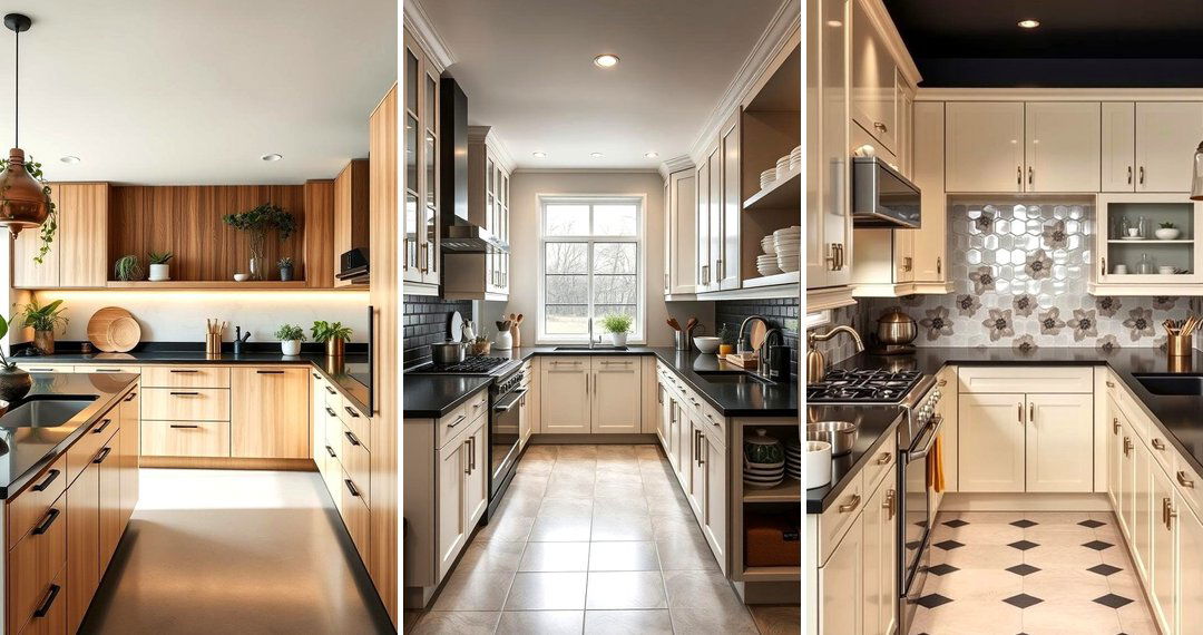 24 Modern Kitchens with Dark Countertops & Light Cabinets