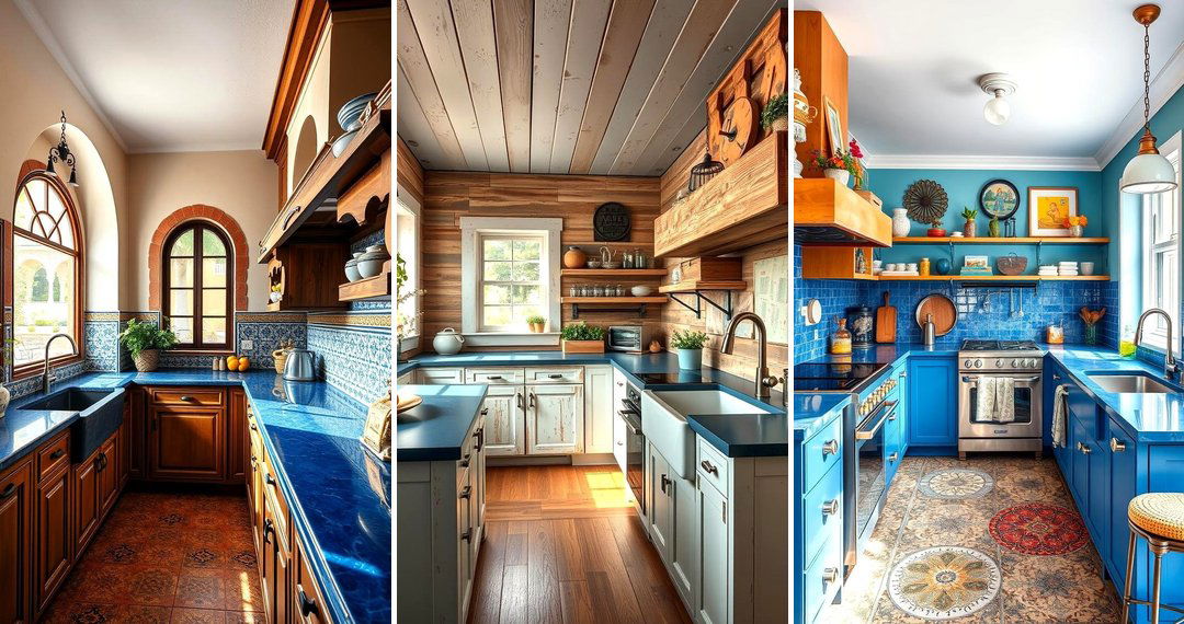 24 Striking Blue Countertop Kitchen Designs for Modern Homes