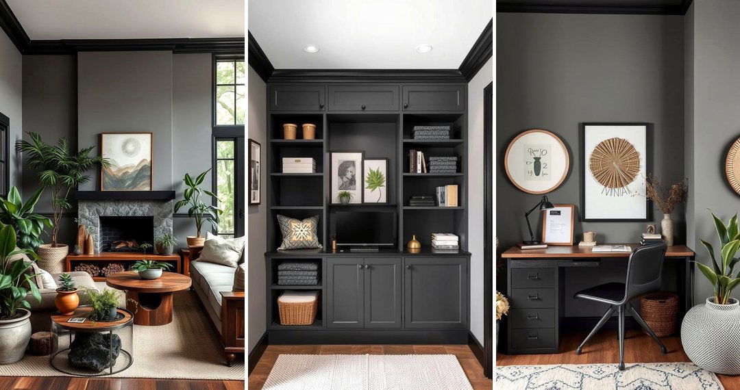 24 Grey Walls & Black Trim Living Room Ideas: Modern Edge