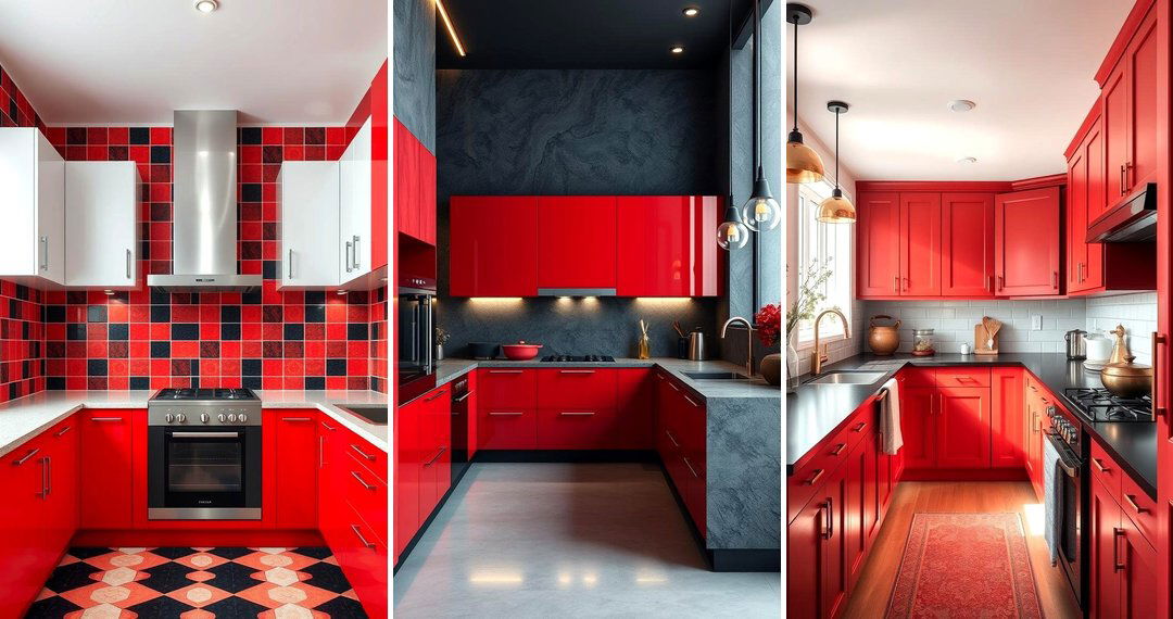 24 Dramatic Red and Black Kitchen Design Inspirations