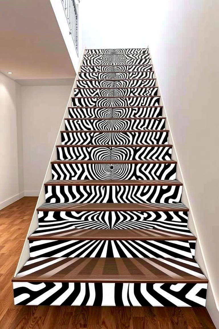 3D Optical Illusion Stair Risers - 24 Stair Riser Ideas