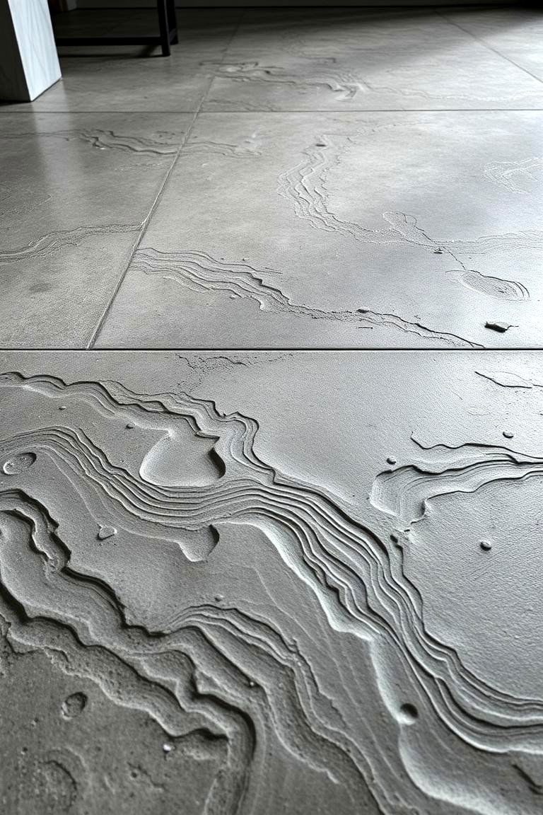 3D Texture Effect Concrete Floors - 24 Concrete Floor Design Ideas