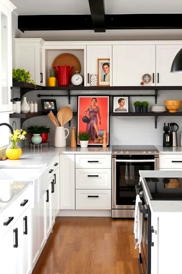 A Blank Canvas for Decor - 24 White Kitchen Cabinets With Black Hardware