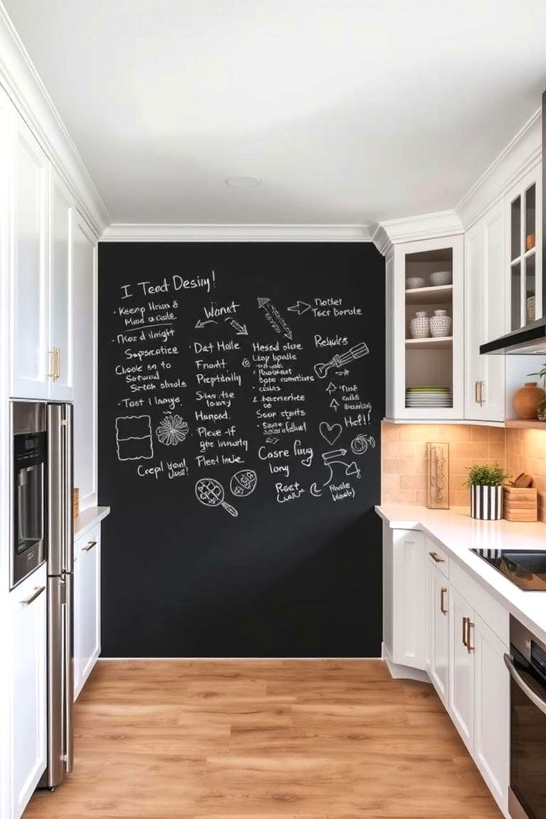 A Chalkboard Wall for Messages and Creativity - 24 l shaped kitchen ideas