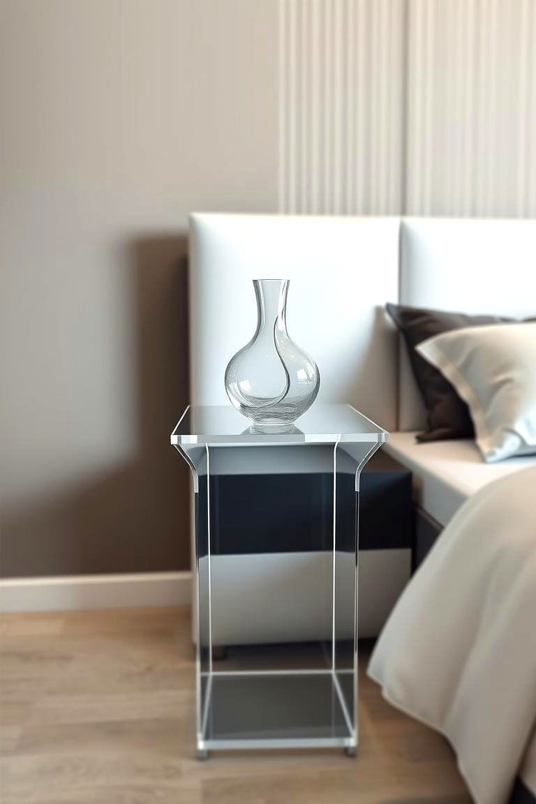 A Chic Acrylic Pedestal - 24 Nightstand Ideas