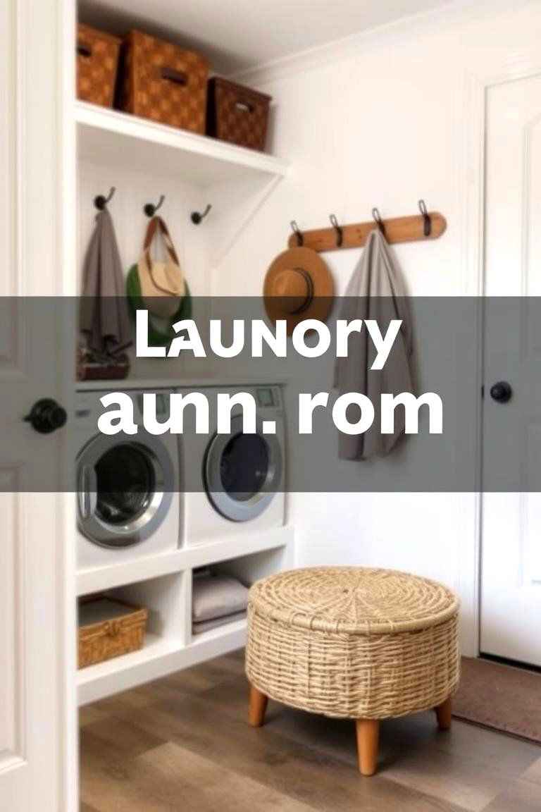 A Comfortable Stool or Ottoman - 24 Mudroom Laundry Room Ideas