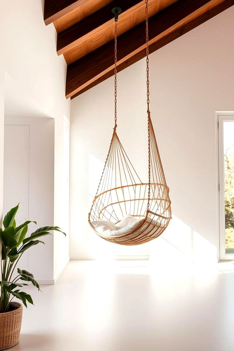 A Comfortable Swing Chair - 24 Morning Room Ideas
